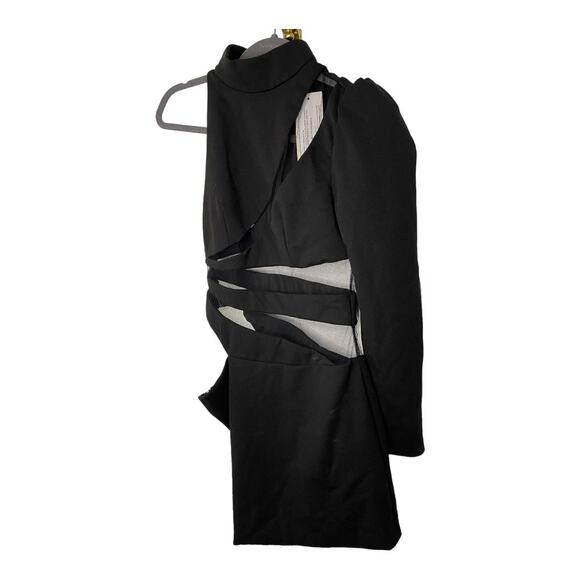 PatBO Spiral One Sleeve Mini Dress Mesh Statement Party Cocktail Luxe NYE Sz 4 - Picture 5 of 10